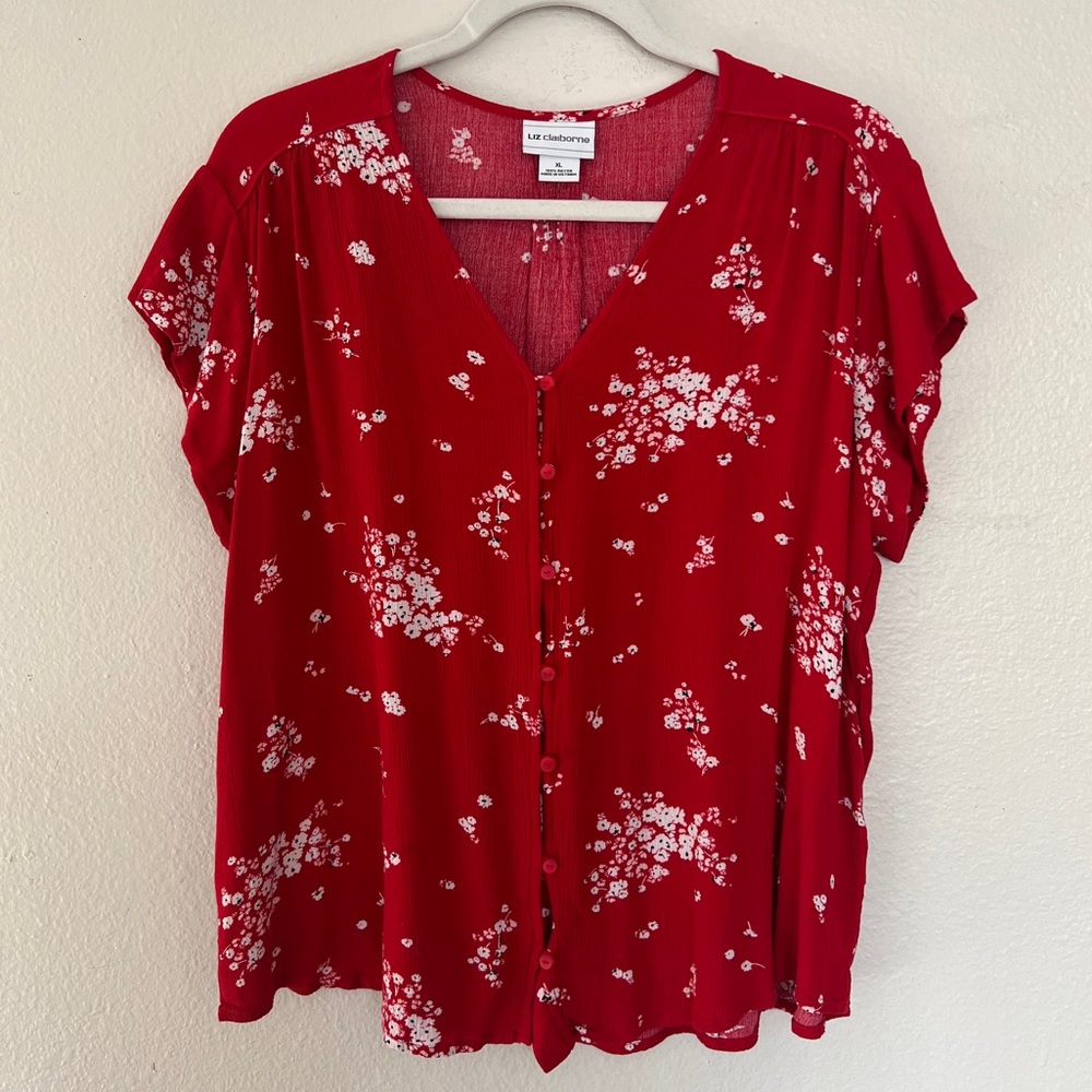Liza Claiborne floral blouse